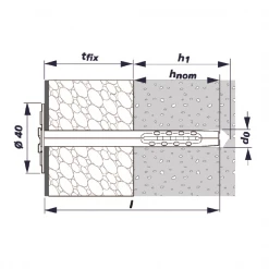 Etanco Cheville à Frapper En Plastique Cheville Frapper Métal-Iso L150mm Isolant Souple Rigide 100mm X250 -Pas Cher Fixation Magasin 2 13