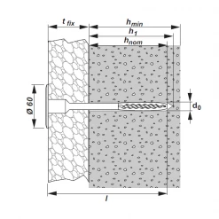 Etanco Cheville Pour Isolant Cheville Clou à Frapper Max ISO Isolants Souples Rigides 85x140mm X200