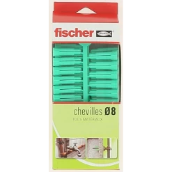 Fischer Cheville Plastique Cheville Pour Pâte à Vis Diamètre 8 Mm (boîte De 100) 18904