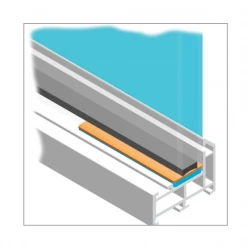 Calage Cale Plate Plastique Strié 100 X 28 X 5 Mm Bleu Prunier KP5BE28 -Pas Cher Fixation Magasin cale2