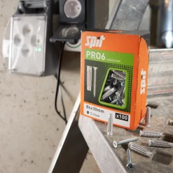 SPIT Paslode Cheville à Frapper En Plastique Cheville Nylon Pro6 Spit Vis Matériaux Pleins Et Creux 10 X 50 Mm X25 -Pas Cher Fixation Magasin cheville nylon pro6 spit avec vis materiaux pleins creux 10 50mm boite 25 6