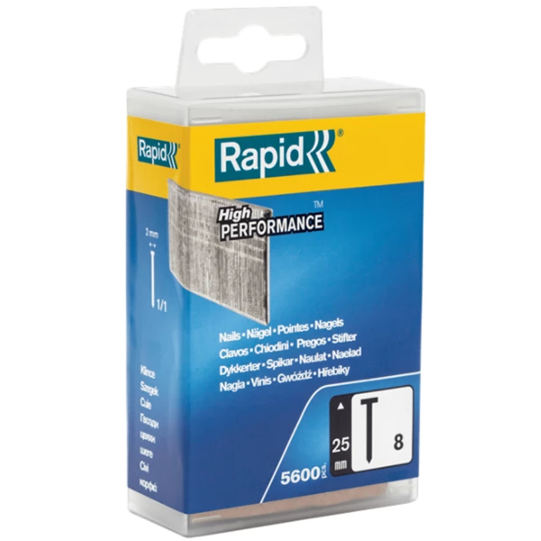 Agrafes Clou à Pointe Affûtée N°8 Rapid - Longueur 25 Mm - Boîte De 5600 1 Agrafes Clou à Pointe Affûtée N°8 Rapid - Longueur 25 Mm - Boîte De 5600