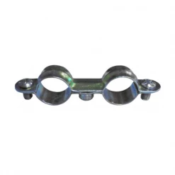 I.N.G. Fixations Collier Sanitaire Double Plomberie Ø16 Mm Acier Zingué Blanc X10