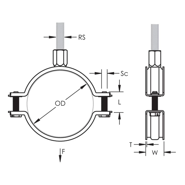 Collier Support Non Isolé Acier Inox Erico Tige M8/M10 Ø 48-54 Mm X50 6 Collier Support Non Isolé Acier Inox Erico Tige M8/M10 Ø 48-54 Mm X50 – Image 6