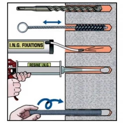 I.N.G. Fixations Pistolet D'injection Et Pompe Soufflante Pompe Soufflante Nettoyage Trou Perçage ING Fixations Capacité 580 Cm3