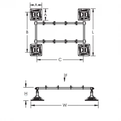 Rail Console Et Accessoire Support De Climatiseur Ou Chauffage Erico à 4 Pieds
