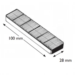 Calage Cale Plate Plastique Strié 100 X 28 X 5 Mm Bleu Prunier KP5BE28 -Pas Cher Fixation Magasin kp20