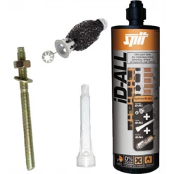SPIT Paslode Scellement Chimique Kit M8 ID ALL 8 Chevilles + 1 Cartouche 280 Ml + 2 Buses + 8 Tiges Filetées M8