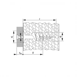 Etanco Cheville Pour Isolant Cheville Auto-taraudeuse Pour Isolants Rigides Fox 18x50mm Torx T40 -Pas Cher Fixation Magasin p242116 pic1