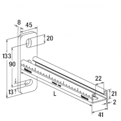 Rail Console Et Accessoire Console FCA Fischer - Pour Installation De Tuyauteries - 41 X 21 X 450 Mm 537209 -Pas Cher Fixation Magasin p249257 pic3 1