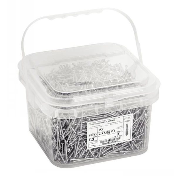 Acton Pointe Annelée Pointe Annelée Tête Bombée En Acier Inoxydable A2 Filetage Total 2.3x50mm Boîte De 1kg 1 Acton Pointe Annelée Pointe Annelée Tête Bombée En Acier Inoxydable A2 Filetage Total 2.3x50mm Boîte De 1kg