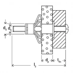 Chevilles Et Fixations Pour Corps Creux Cheville Métallique Fischer HM-S 6 X 52 Mm Avec Vis Métrique Corps Creux