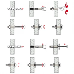 Chevilles Et Fixations Pour Corps Creux Cheville Métallique Fischer HM-S 6 X 52 Mm Avec Vis Métrique Corps Creux -Pas Cher Fixation Magasin sans titre 1 39