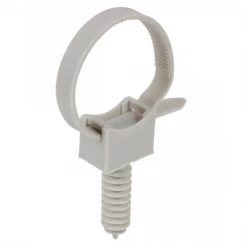 Debflex Collier Attache Câble Collier à Embase Avec Cheville Gris - Diamètre 16 à 32 Mm - 20 Pièces