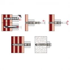 Cheville à Frapper En Plastique Cheville Rallongée FUR Fischer - Ossatures Et Cadres - Vis TF Acier électrozingué - M8 X 100 - Boîte De 8 43471 -Pas Cher Fixation Magasin sans titre 22