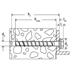 Vis Béton Vis à Béton Tête Hexagonale Empreinte Torx - Acier Zingué - UltraCut FBS II - 8 X 80 Mm - Boîte De 50 Fischer 536853 -Pas Cher Fixation Magasin schema 2