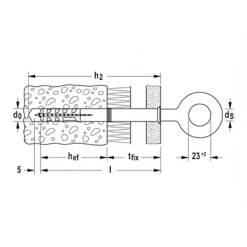 Fischer Cheville Plastique Cheville De Fixation Nylon Pour échafaudage S 14 ROE 100 Diamètre 14 Mm Longueur 100 Mm - Boîte De 25